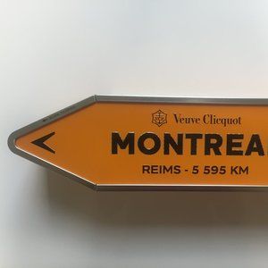 Montreal Veuve Cliquot  Destination Arrow Sign - Tin Box